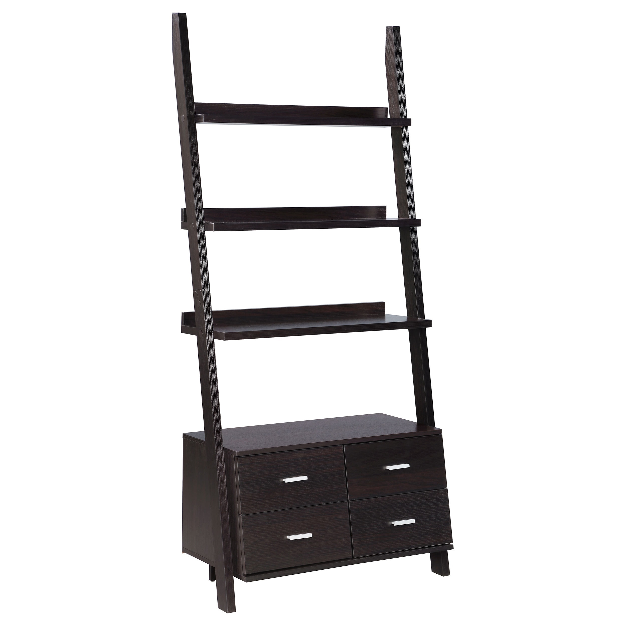 Colella 72-inch 3-shelf Storage Ladder Bookshelf Cappuccino - 33.50" x 16.50" x 72.00"