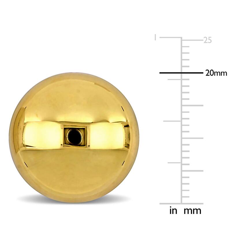 Miadora 20mm Round Design Stud Earrings in 14K Yellow Gold