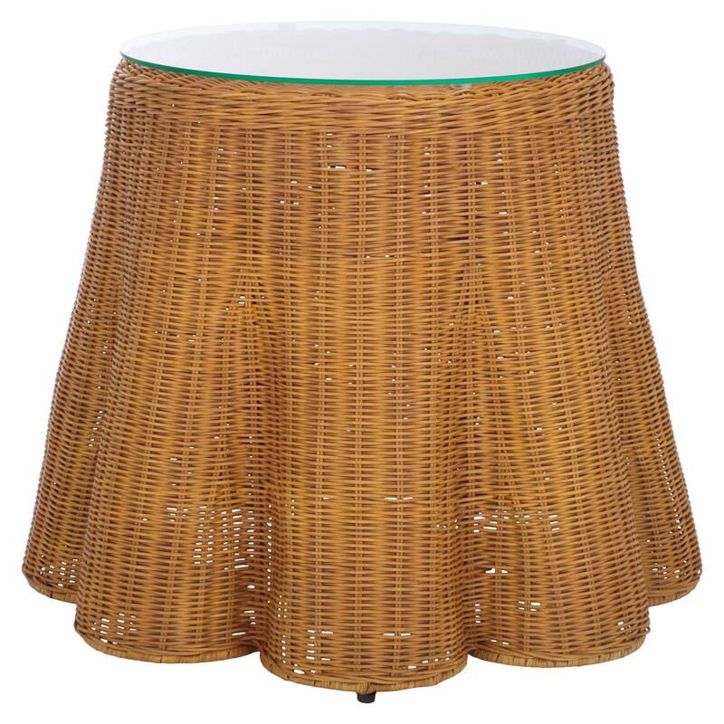 SAFAVIEH Couture Hylda Round Rattan Accent Table - 26"W x 26"D x 21"H