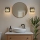 preview thumbnail 10 of 15, Modern Square Black and Brass Integrated LED Wall Sconce with White Acrylic Shade Adjustable Head Bathroom Vanity Light