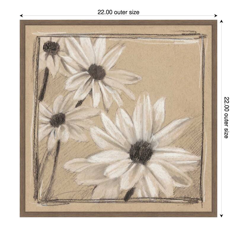 White Floral Study No. 2 by Ethan Harper (22 x 22 in.), Framed Canvas Wall Art Print