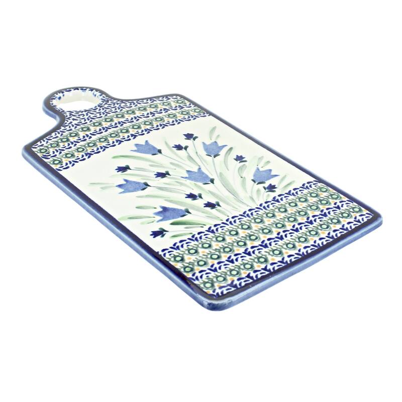 Blue Rose Polish Pottery 1064 Zaklady Cutting Board - Blue Tulip