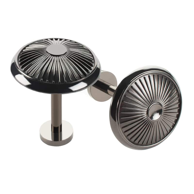 Deco Window 2 Pcs Curtain Holdback Wall Mounted Metal Drapery Disc Hook for Curtains, Sheer, and Blackout Panels. - 4.75" - Black Nickel
