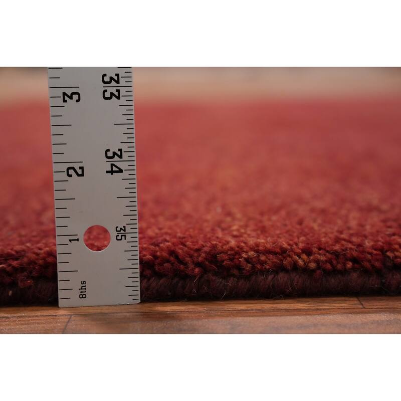 Hand Knotted Oriental 100% Wool Carpet Modern Solid Red Gabbeh Area Rug - 6' 0'' X 4' 0''