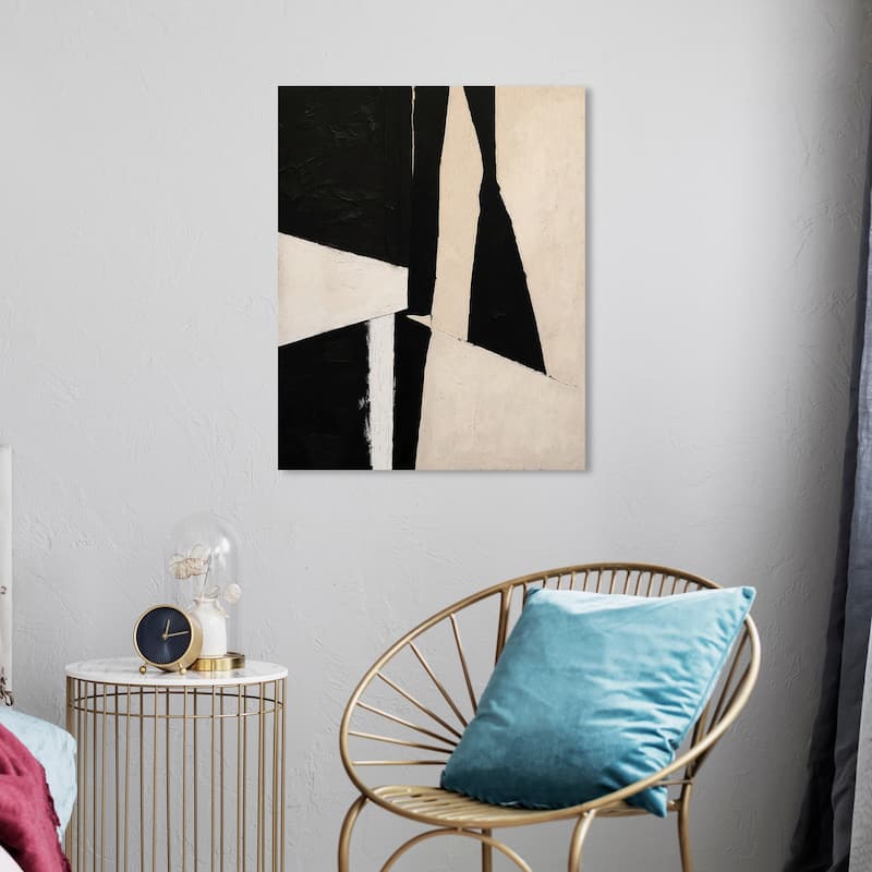 Wynwood Studio Canvas Abstract Wood Panels Black and Tan Modern & Contemporary Wall Art Canvas Print - 20 x 24