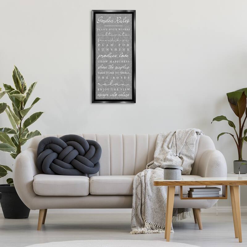 Stupell Comforting Garden Rules Framed Floater Canvas Wall Art Design By Lil' Rue