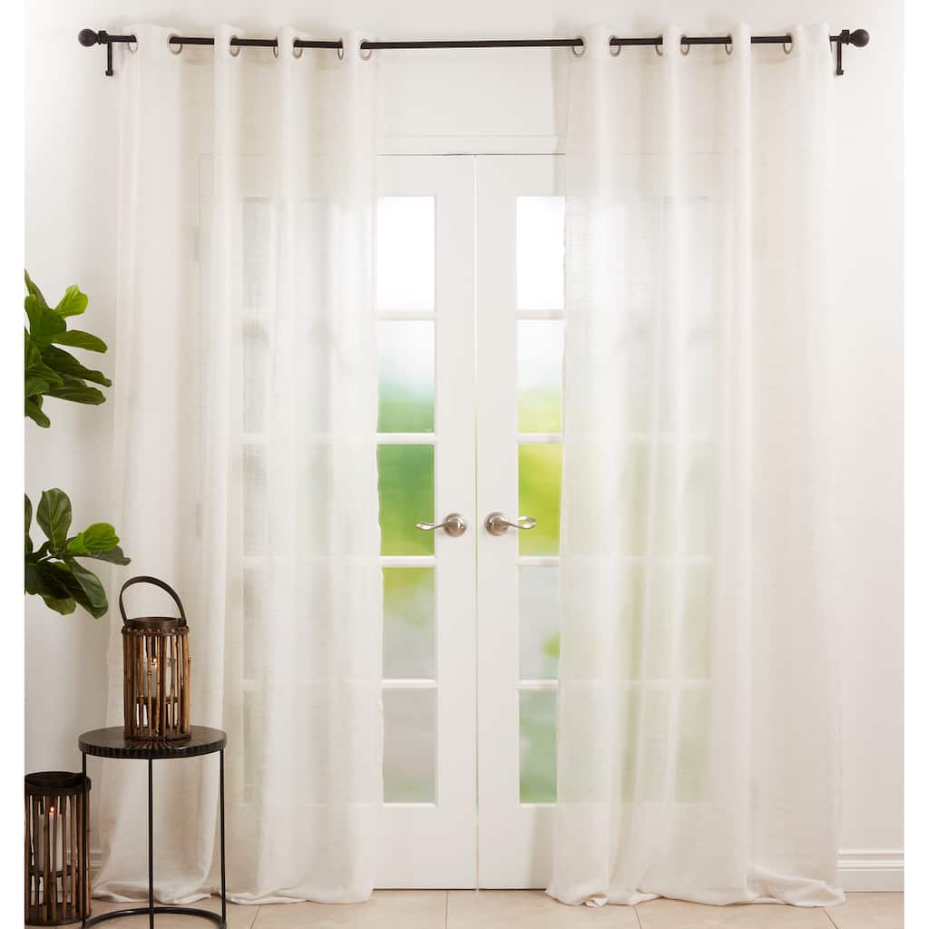 Linen Blend Window Curtains With Sheer Design