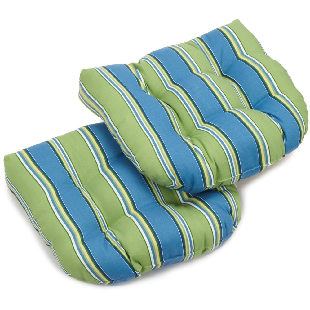 19-inch Rounded Back Indoor/Outdoor Chair Cushions (Set of 2) - 19" x 19"