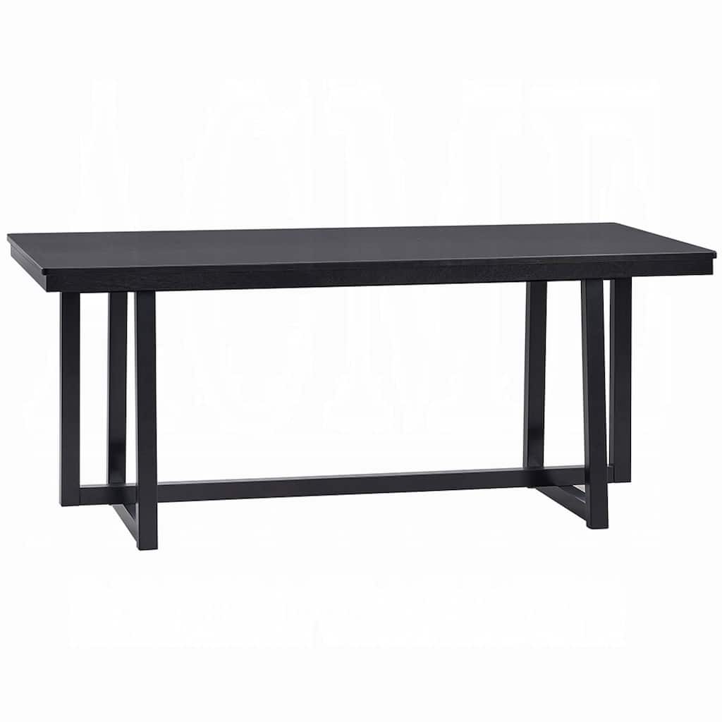 Jory Dining Table, 71 Inch Rectangular Top, Trestle Legs, Modern Black