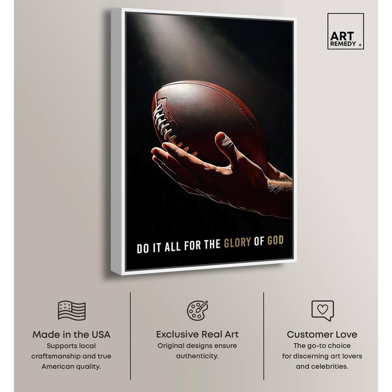 Glory of God Football Canvas by Art Remedy