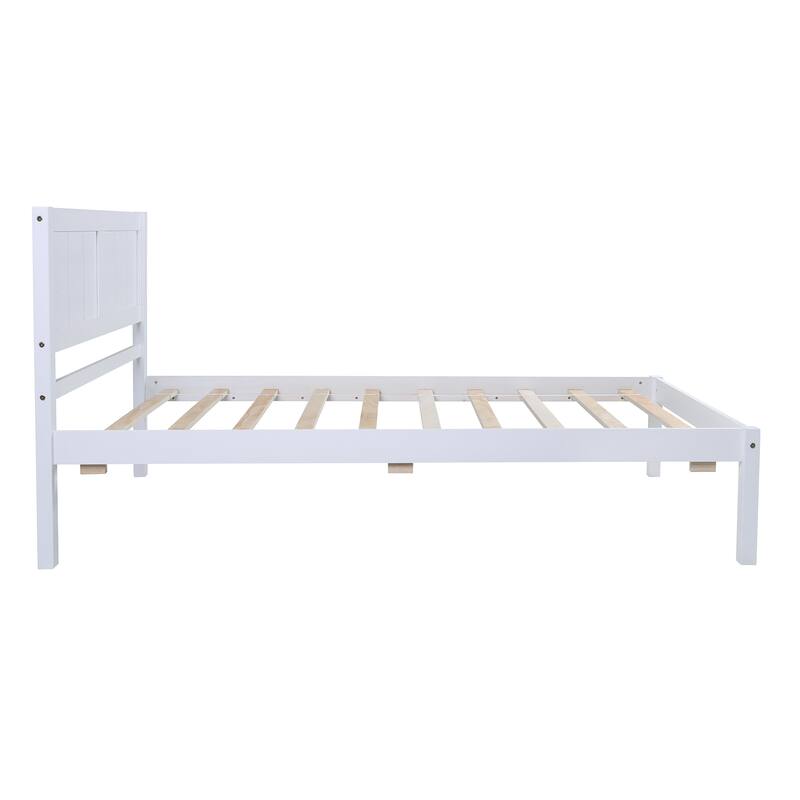 Wood Platform Bed Twin size Platform Bed with Headboard Bed Bath
