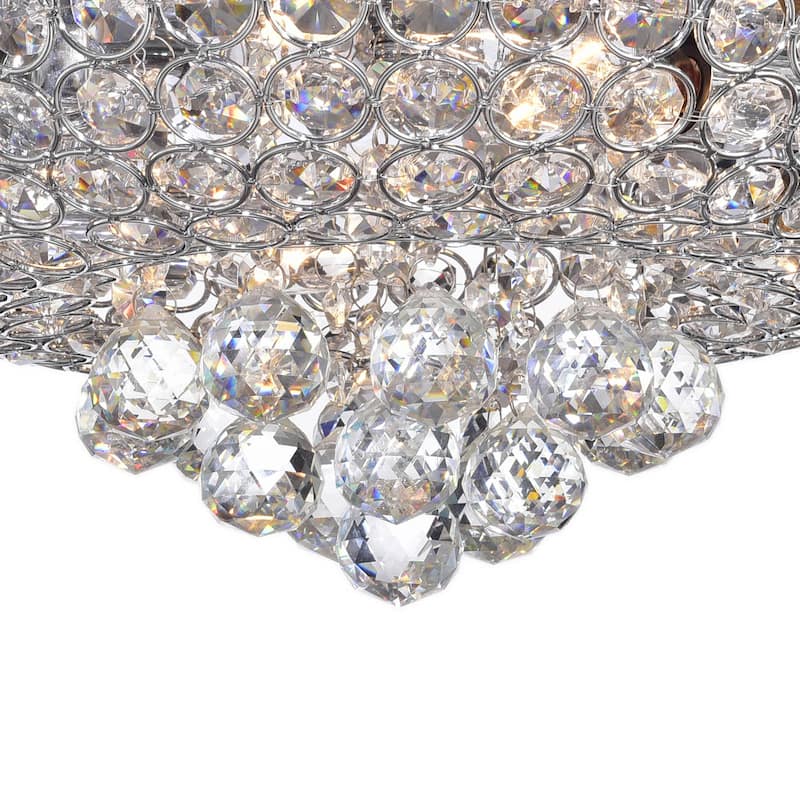 Francisca 4-light Chrome Finish Flush Mount Crystal Chandelier