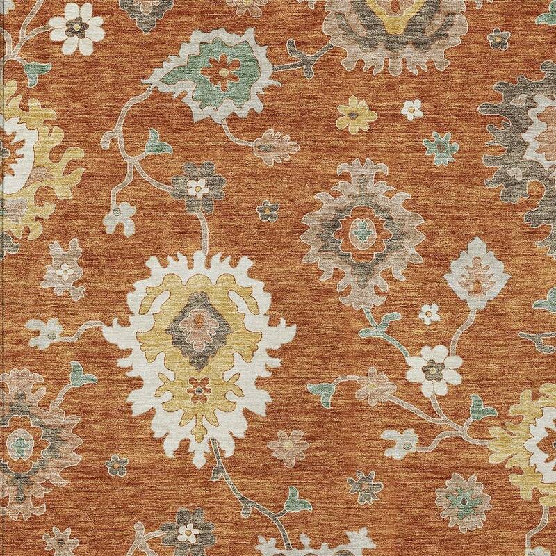 HomeRoots Floral Traditional Rectangle Outdoor Rug