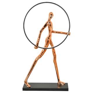 Abstract LED Sculpture Holding Ring of Light