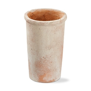 Baja Whitewashed Terracotta Tall Planter Small, 4.7L x 4.7W x 7.7H inches,  fits a 3" drop in plant - Bed Bath & Beyond - 40165553