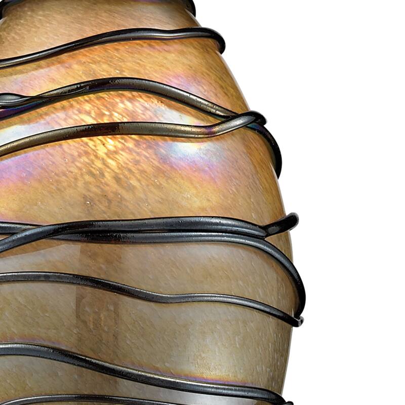 Elk Home Vines Satin Nickel With Tan Glass 1 Light Pendant