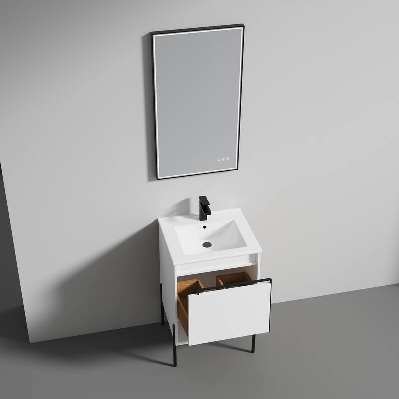 Blossom Turin 20 Inch Freestanding Bathroom Vanity with Ceramic Sink
