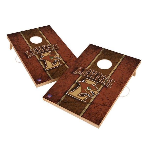 slide 2 of 5, Vintage Lehigh University Mountain Hawks Regulation 2x4 Cornhole Set