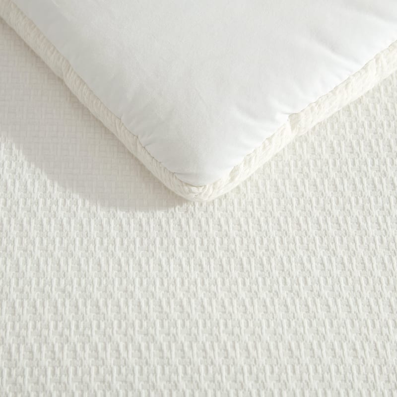 Vera Wang Threaded Basketweave Cotton White Reversible Comforter Set