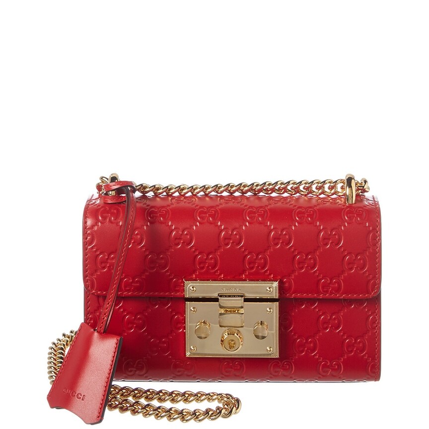 padlock gucci signature leather shoulder bag