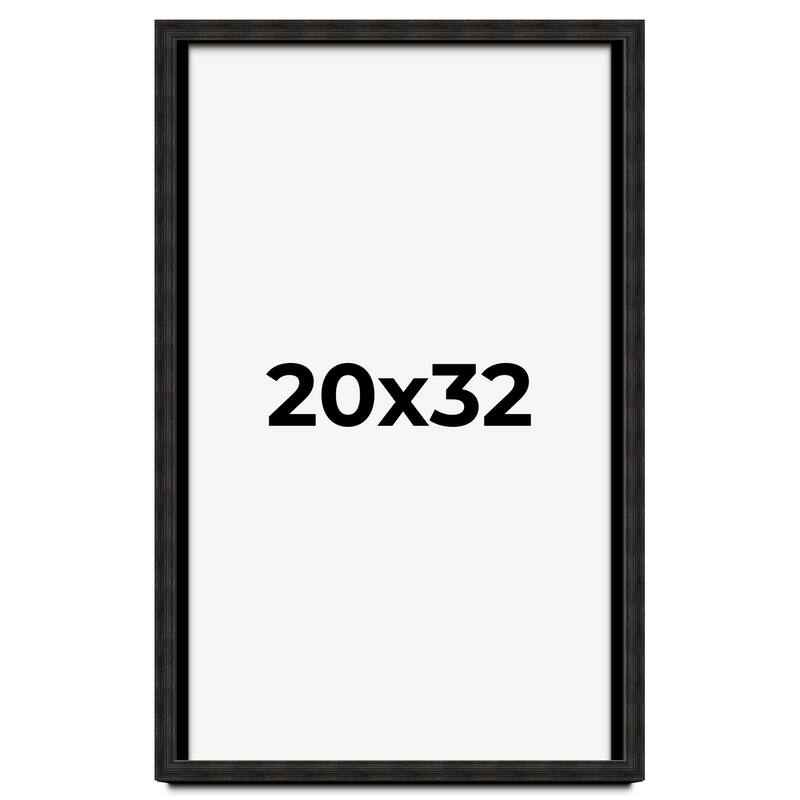 20x32 Shadow Box Black Rustic Barnwood Display Frame | 1.125 Inch