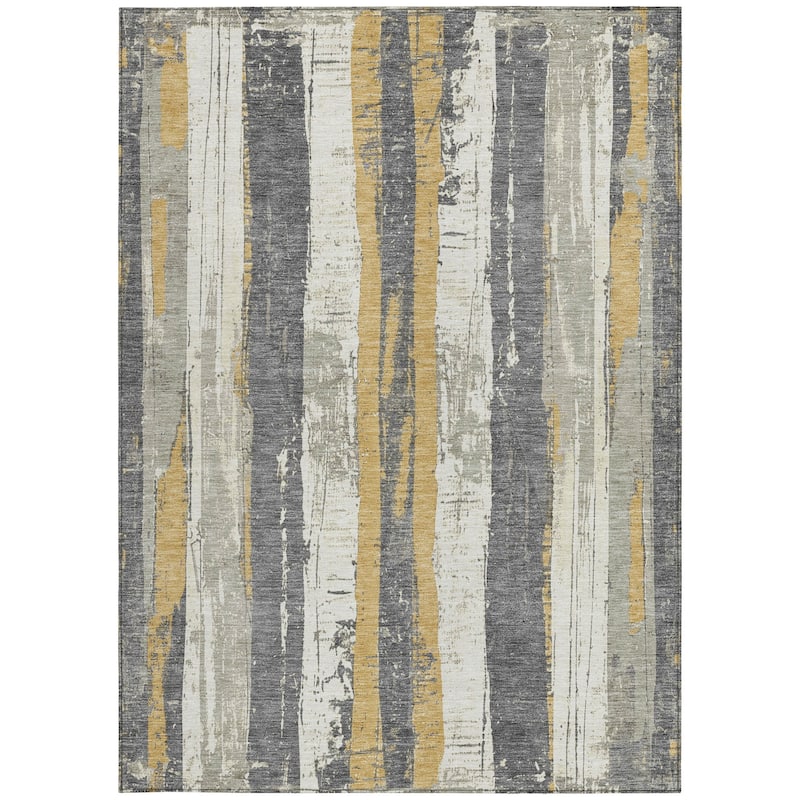 HomeRoots Striped Transitional Rectangle Outdoor Rug