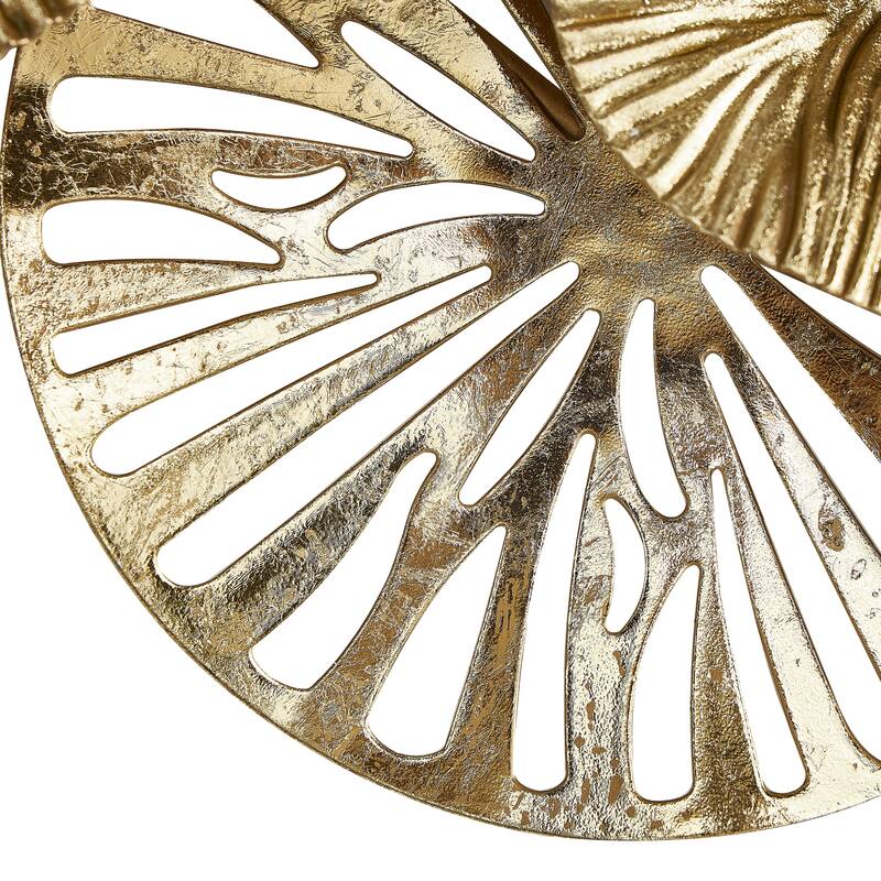 Metal Floral Textured Overlapping Disk Home Wall Decor with Cutouts - Gold - Roche River Decor