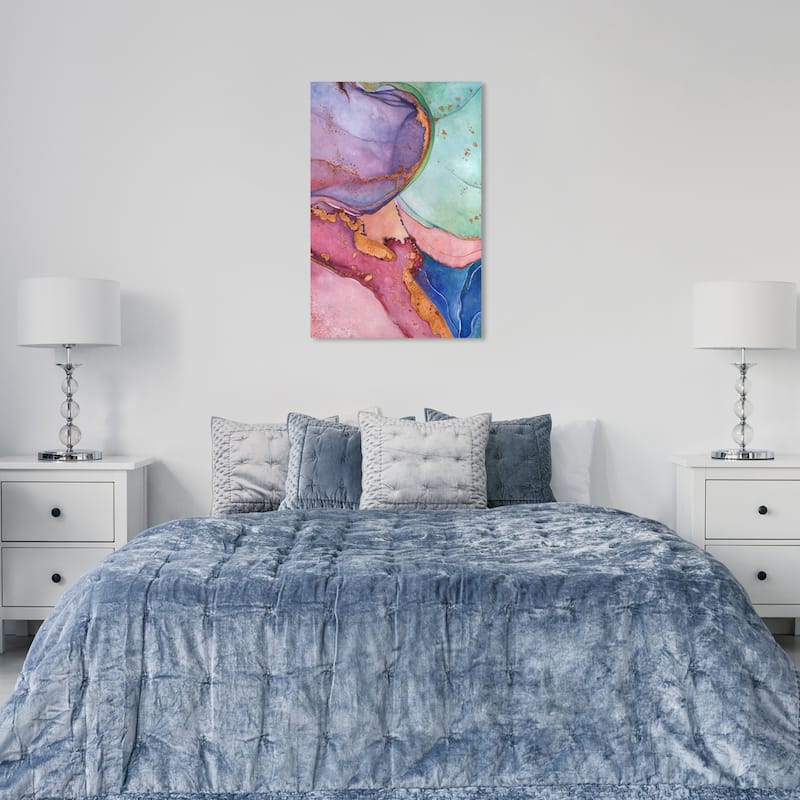 Wynwood Studio Canvas Abstract A fresh start II Purple and Dark Red Modern & Contemporary Wall Art Canvas Print - 36 x 24