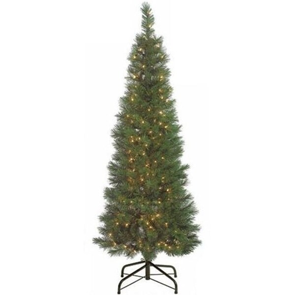 Autograph Foliages C-60111 - 6 Foot Pencil Pine Tree - Green - Clear Lights
