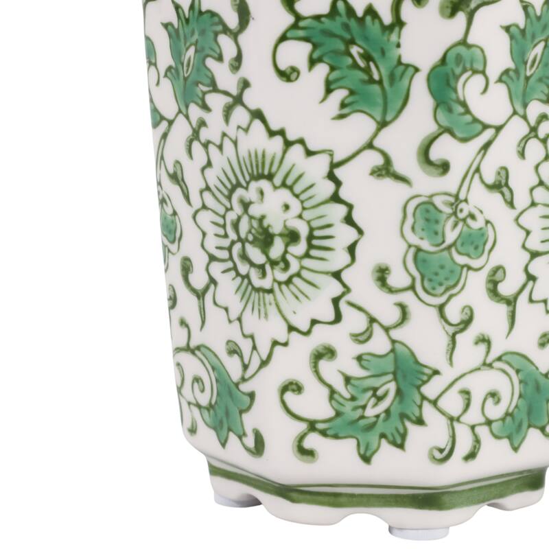 Modern Chinoiserie Ceramic Candle - Jasmine Scented Candle - 5.0"