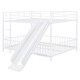 preview thumbnail 6 of 18, White Full Over Full Metal Bunk Bed with Slide and Safety Guardrails