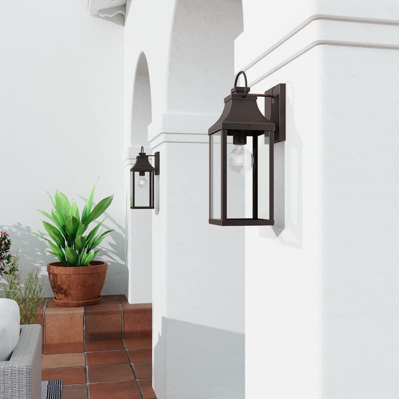 Bradford Outdoor 1-light Small Wall Lantern w/ Clear Glass