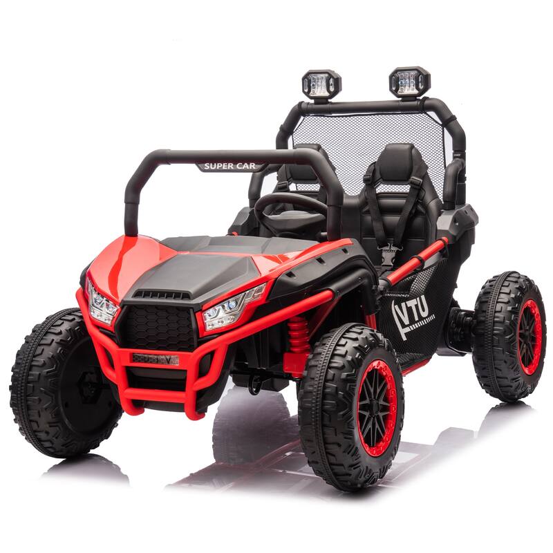 24V Kids UTV Ride-On Car with 400W Power, Four-Wheel Suspension, Bluetooth, and Remote Control.