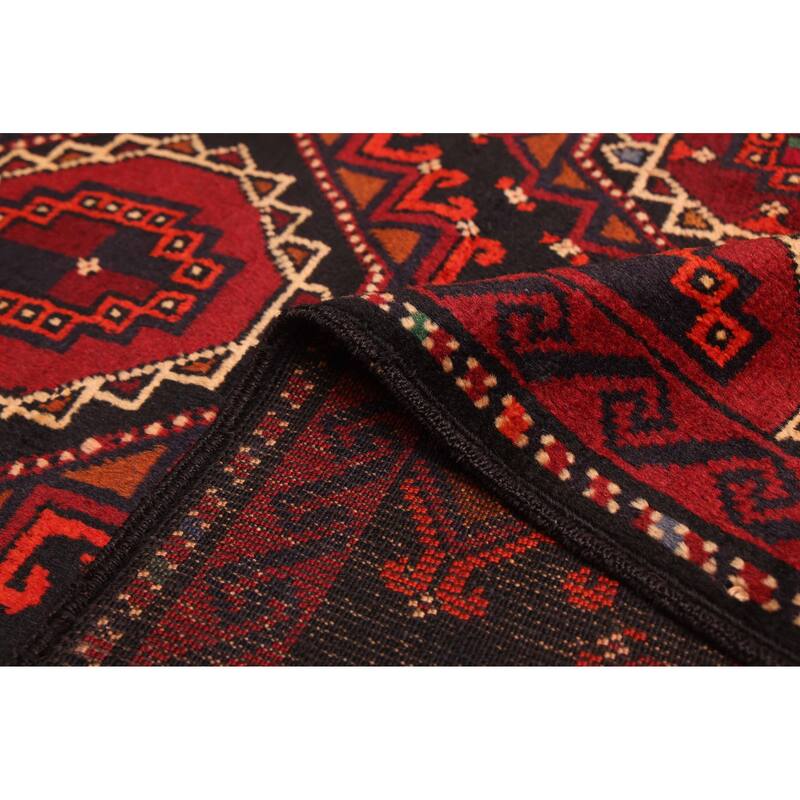 ECARPETGALLERY Hand-knotted Teimani Black, Red Wool Rug - 3'8 x 6'4