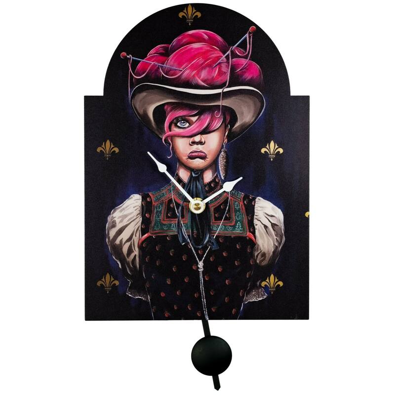Cuckoo Style Weeping Girl Wall Clock with Pendulum - 10"
