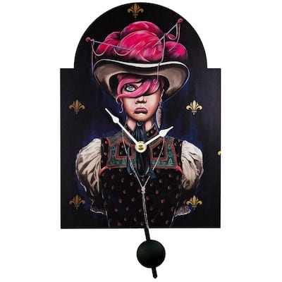 Cuckoo Style Weeping Girl Wall Clock with Pendulum - 10"