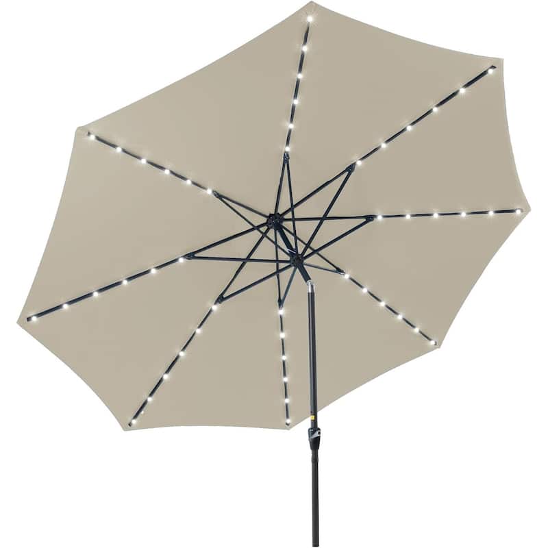 Large Outdoor Patio Umbrella with Push Button Tilt - Khaki