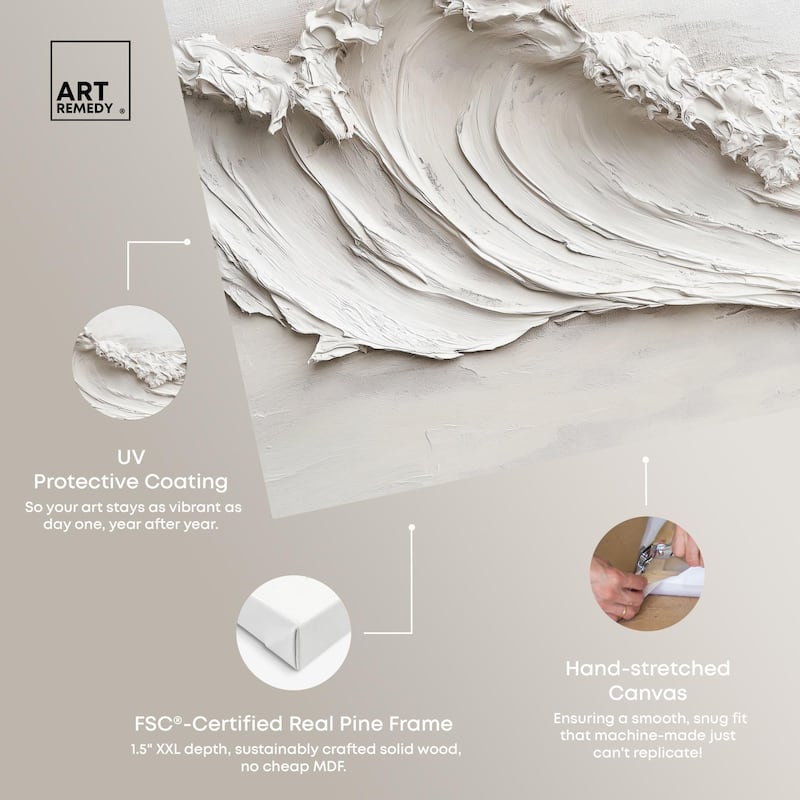 Wave on White Canvas by Art Remedy, Gallery Wrapped