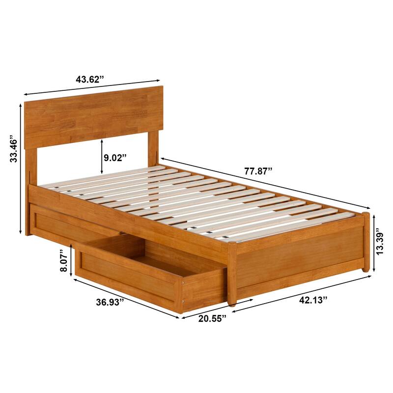 Wesley Platform Bed with Panel Footboard and Storage Drawers