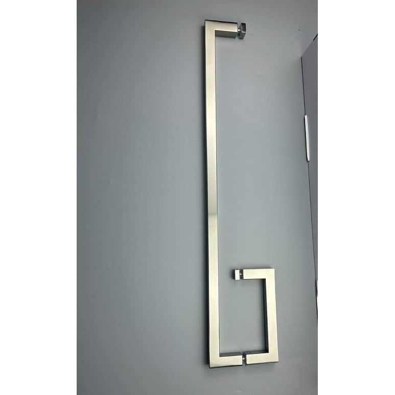 CEL Square Tubing 6" Pull Handle with 24" Towel Bar Comb Sets for Shower Door - 6" x 24"