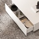 preview thumbnail 13 of 18, Storage Masterpiece Contemporary White Coffee Table Colorful LED Edge - 55.1"W