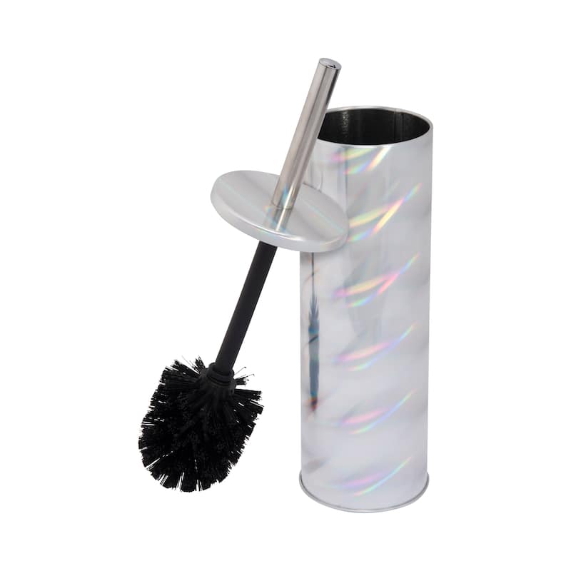 Bath Bliss Holographic Toilet Bowl Brush and Holder - 3.75"Rd x 15"H