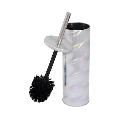 Bath Bliss Holographic Toilet Bowl Brush and Holder - 3.75"Rd x 15"H