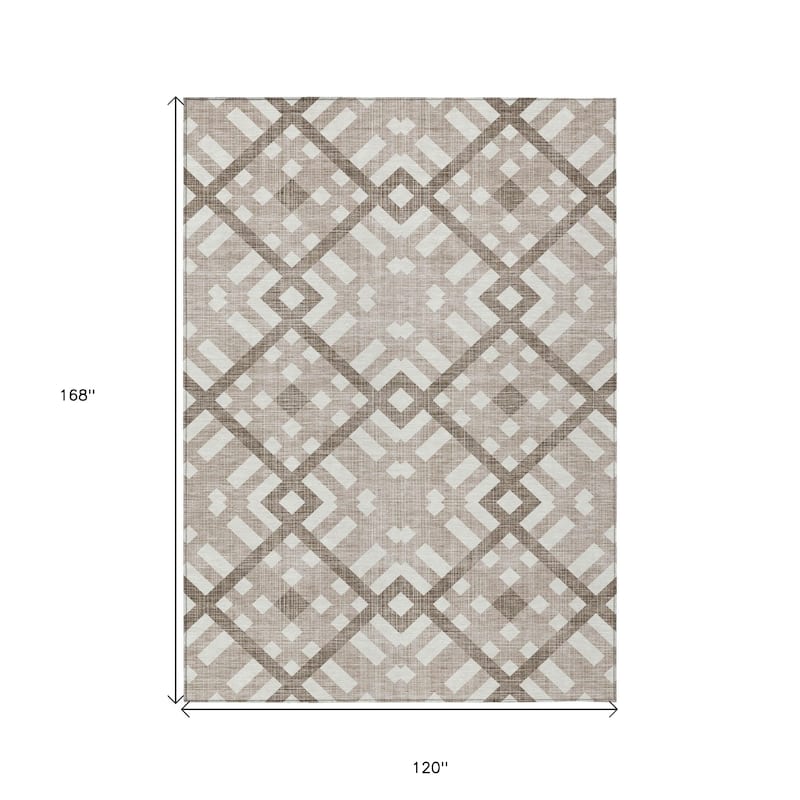 HomeRoots Geometric Transitional Rectangle Outdoor Rug