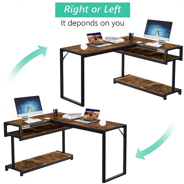 Modern L-Shaped Office Desk with File Cabinet, 55 inch Large Corner  Computer Desk - Bed Bath & Beyond - 34459374
