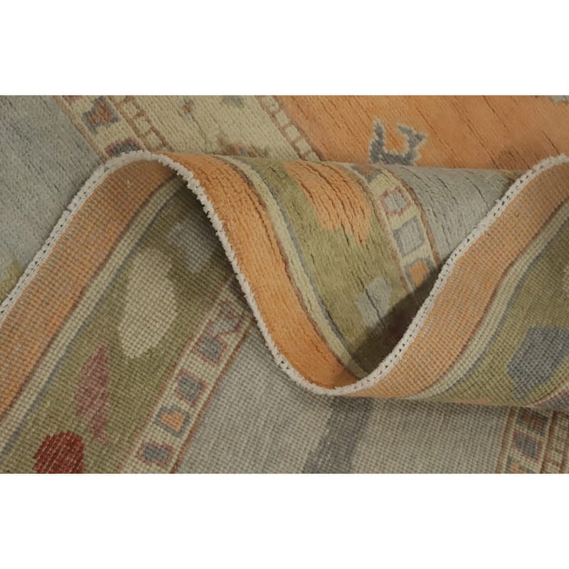 Vegetable Dye Gabbeh Turkish Area Rug Geometric Carpet - 9' 9'' X 8' 2''