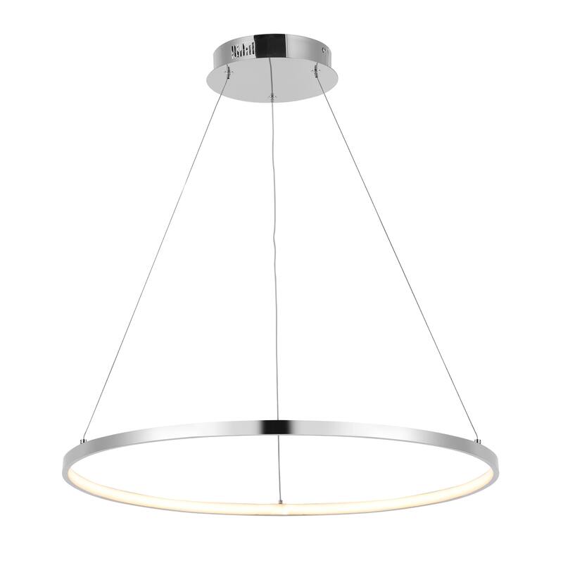 Kinsley Modern Bohemian Iron Integrated LED Pendant by JONATHAN Y - 23.75" - Chrome