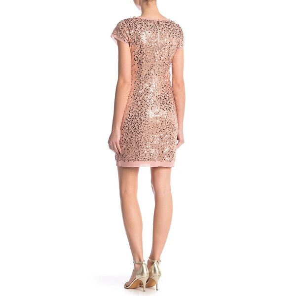 vince camuto rose gold sequin dress