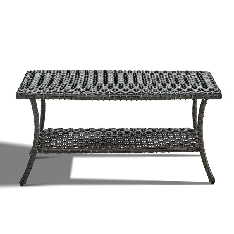 Patio PE Rattan Coffee Table - Grey
