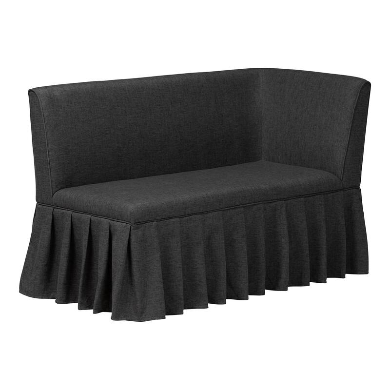 Randolph 3-Piece Fabric Upholstered Dining Nook Set - Corner Kitchen Banquette with Skirted Base, L-Shaped Breakfast Nook